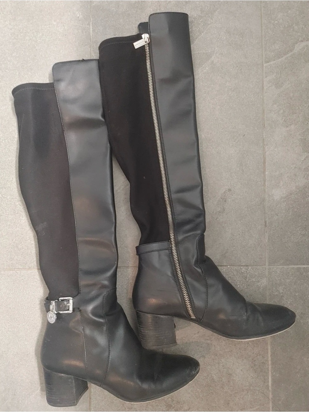 Michael Kors Black Leather Knee-High Boots Size 7